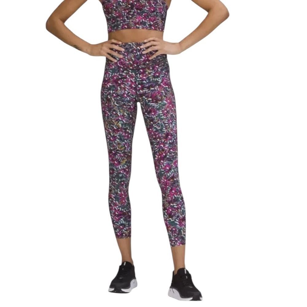 lululemon athletica Pink Multi Floral Print High-Rise Leggings